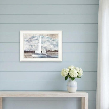 Sailboat on Water White Framed Print Wall Art HomeRoots