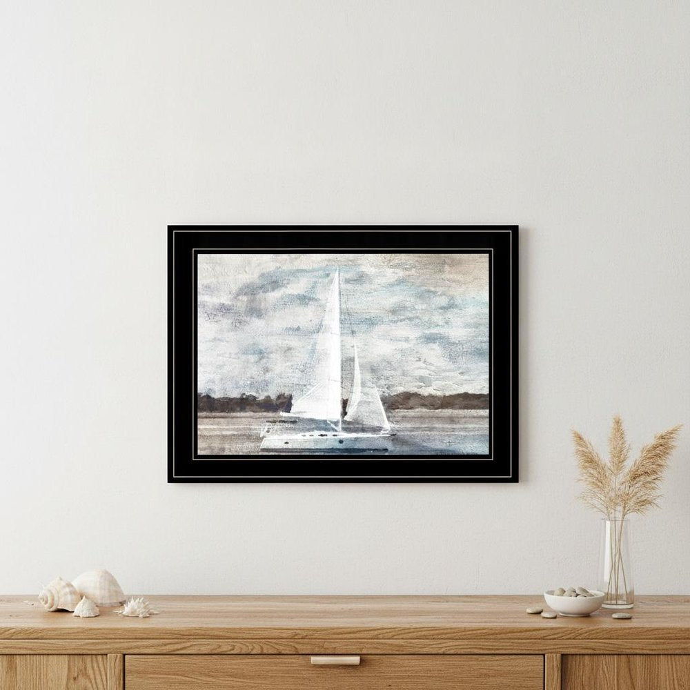 Sailboat on Water 3 Black Framed Print Wall Art HomeRoots