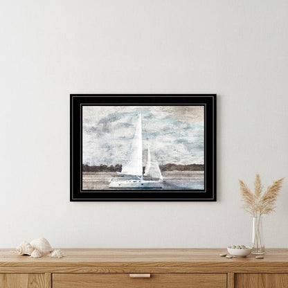 Sailboat on Water 3 Black Framed Print Wall Art HomeRoots