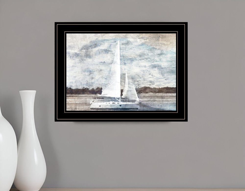 Sailboat on Water 3 Black Framed Print Wall Art HomeRoots