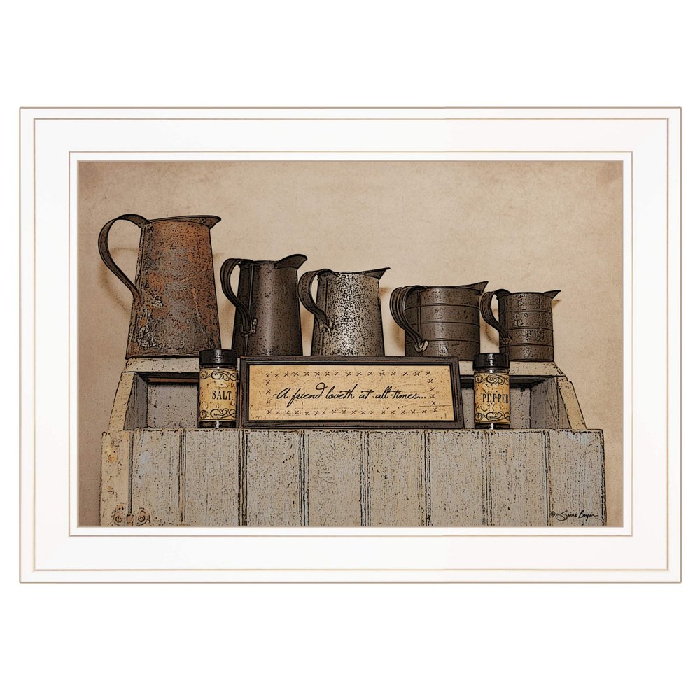 A Friend Loveth at All Time 2 White Framed Print Wall Art HomeRoots