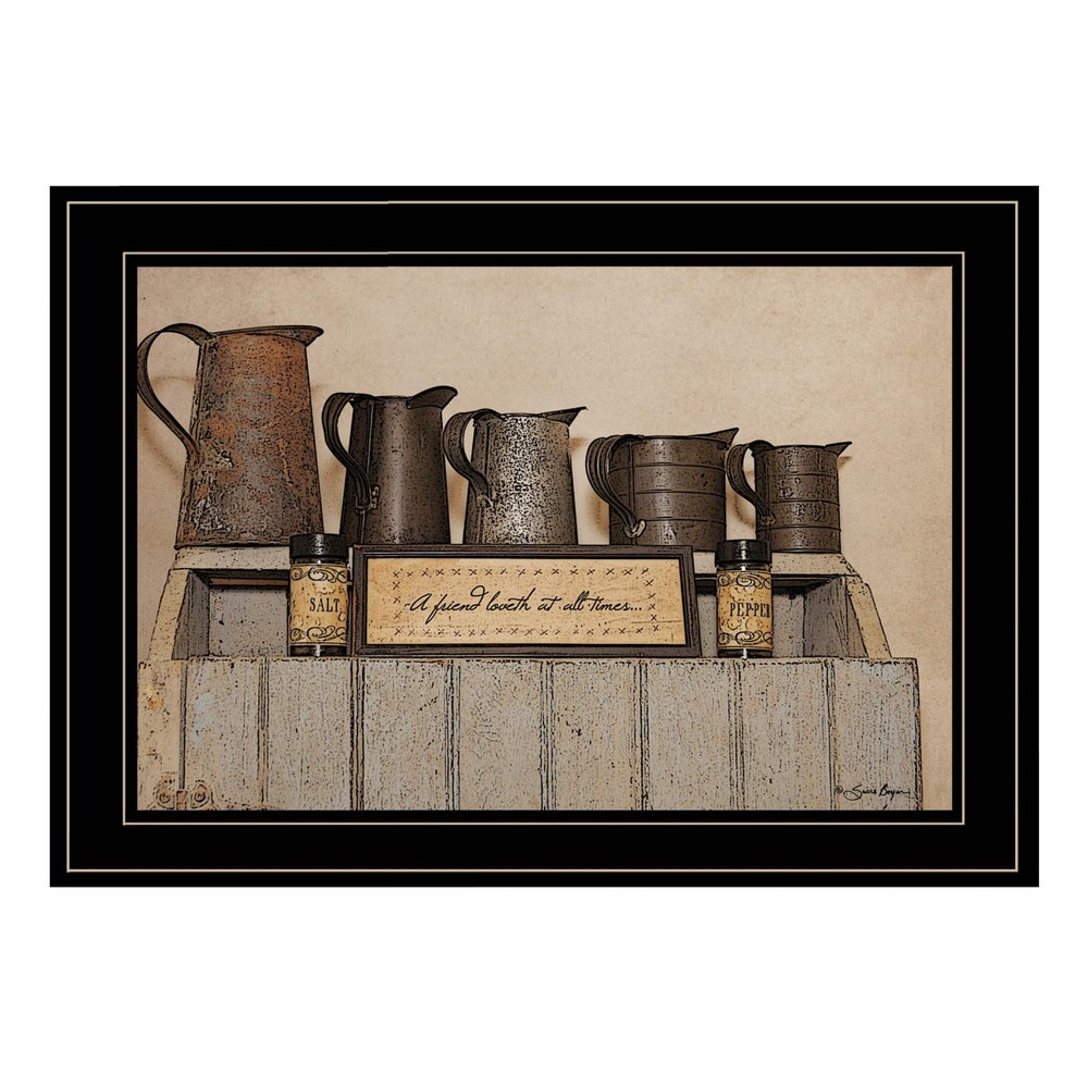A Friend Loveth at All Time 3 Black Framed Print Wall Art HomeRoots