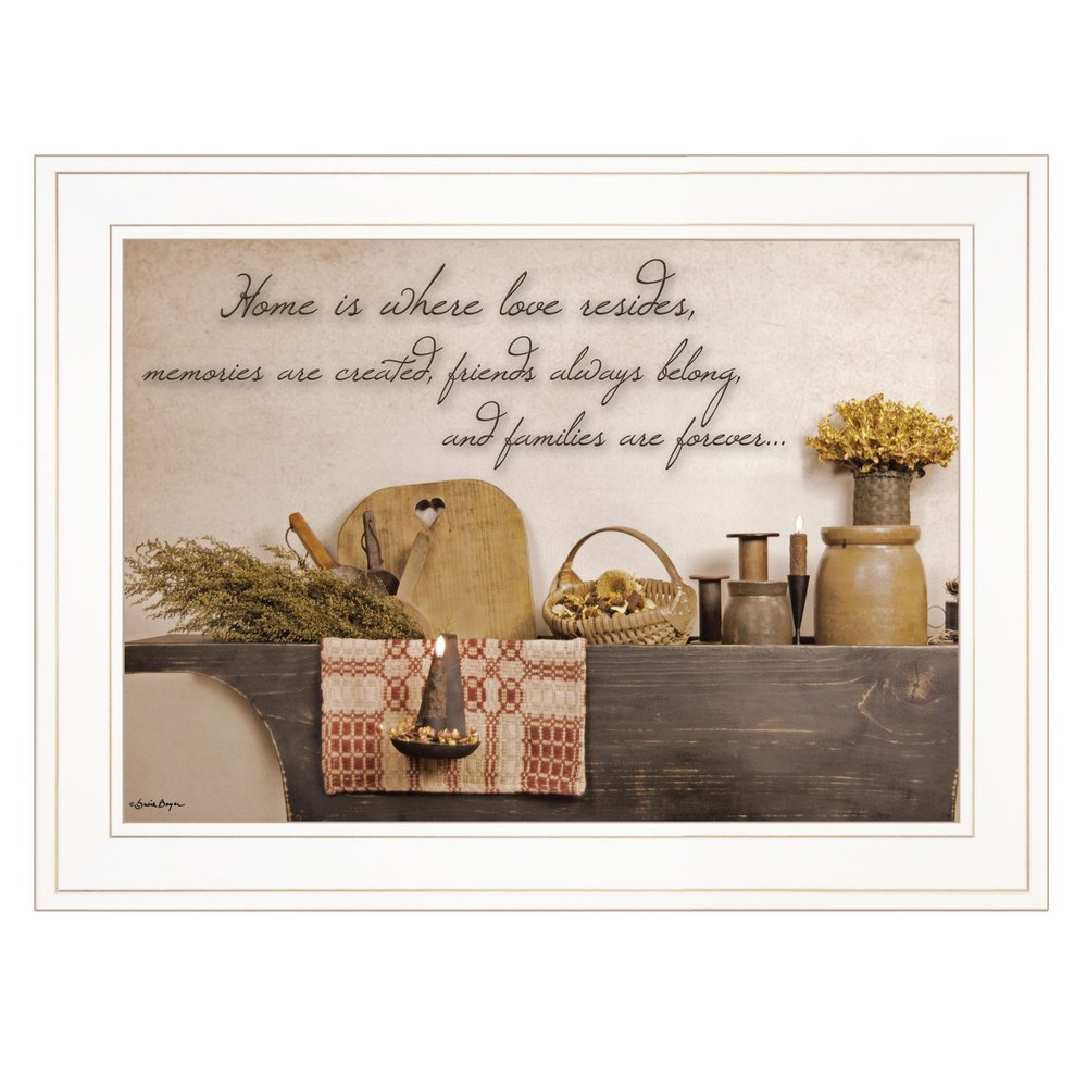 Home is Where Love Resides 1 White Framed Print Kitchen Wall Art HomeRoots