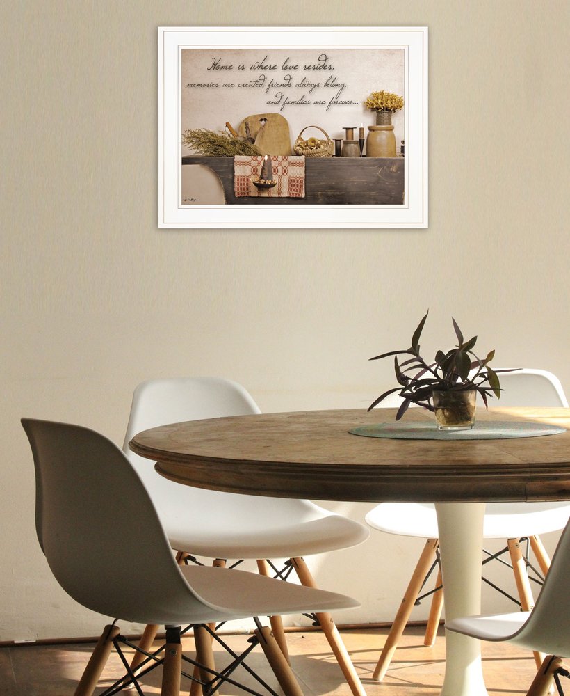 Home is Where Love Resides 1 White Framed Print Kitchen Wall Art HomeRoots