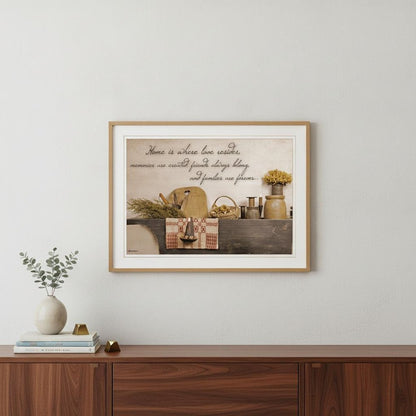 Home is Where Love Resides 1 White Framed Print Kitchen Wall Art HomeRoots