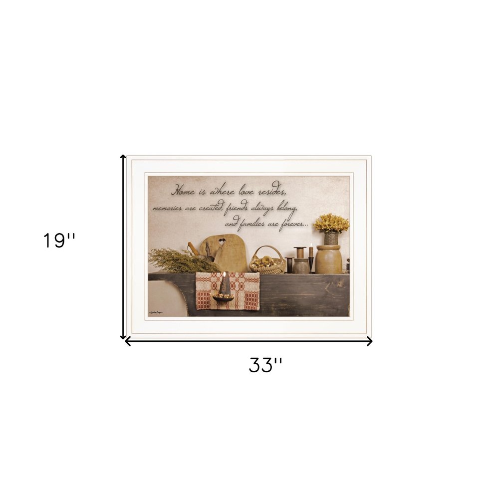 Home is Where Love Resides 1 White Framed Print Kitchen Wall Art HomeRoots