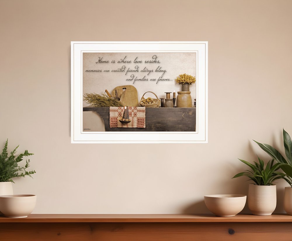 Home is Where Love Resides 1 White Framed Print Kitchen Wall Art HomeRoots
