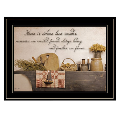 Home is Where Love Resides 2 Black Framed Print Kitchen Wall Art HomeRoots