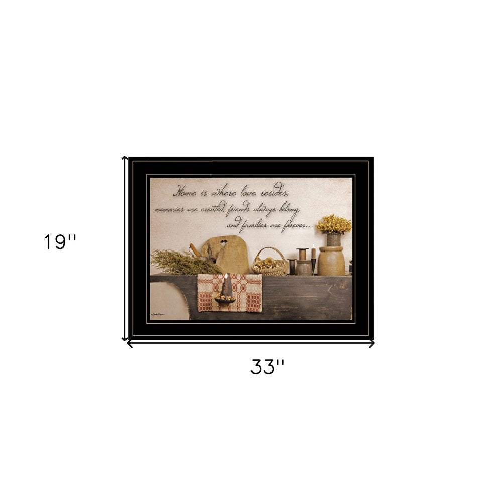 Home is Where Love Resides 2 Black Framed Print Kitchen Wall Art HomeRoots