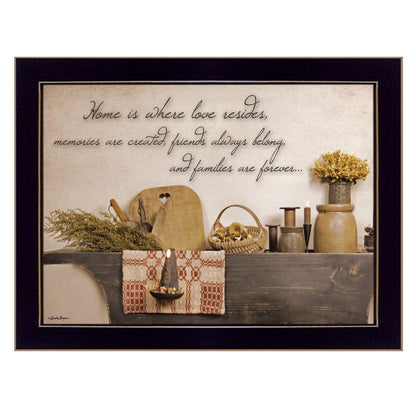 Home is Where Love Resides 3 Black Framed Print Kitchen Wall Art HomeRoots