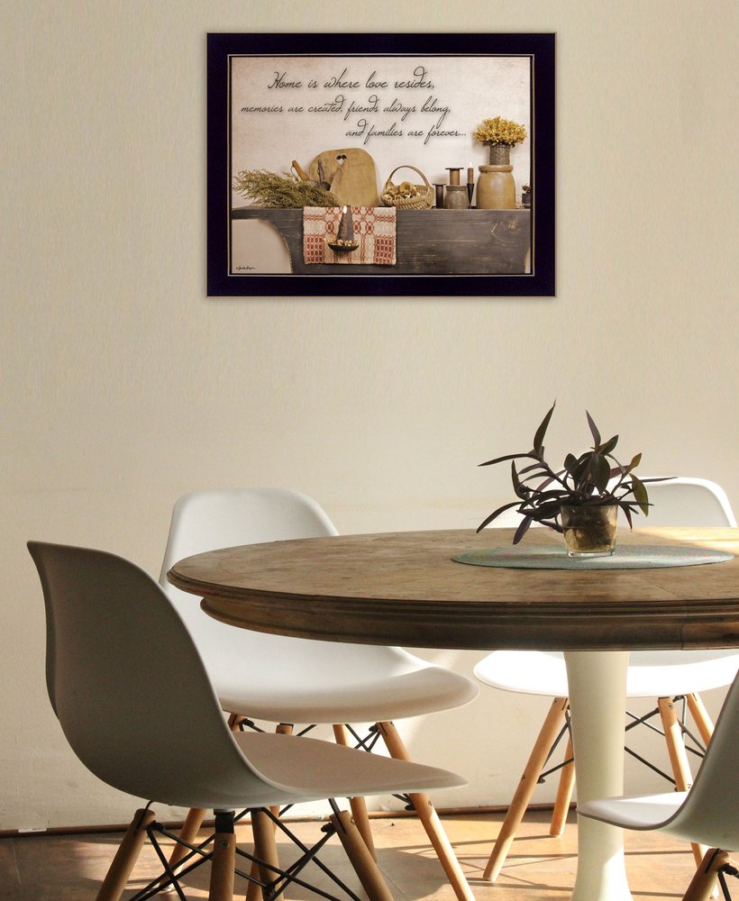 Home is Where Love Resides 3 Black Framed Print Kitchen Wall Art HomeRoots