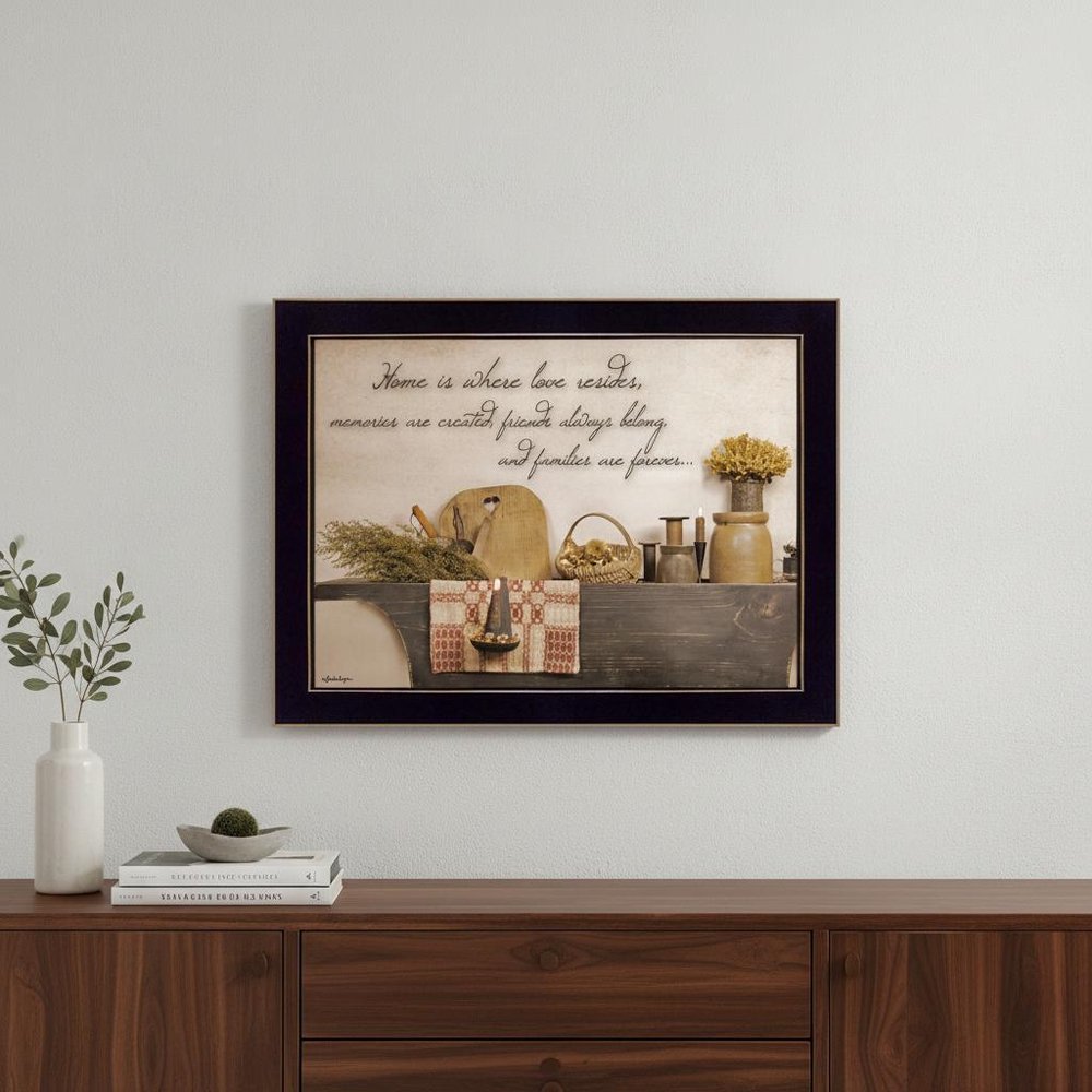 Home is Where Love Resides 3 Black Framed Print Kitchen Wall Art HomeRoots