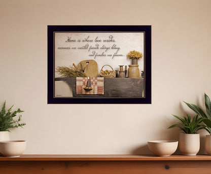 Home is Where Love Resides 3 Black Framed Print Kitchen Wall Art HomeRoots