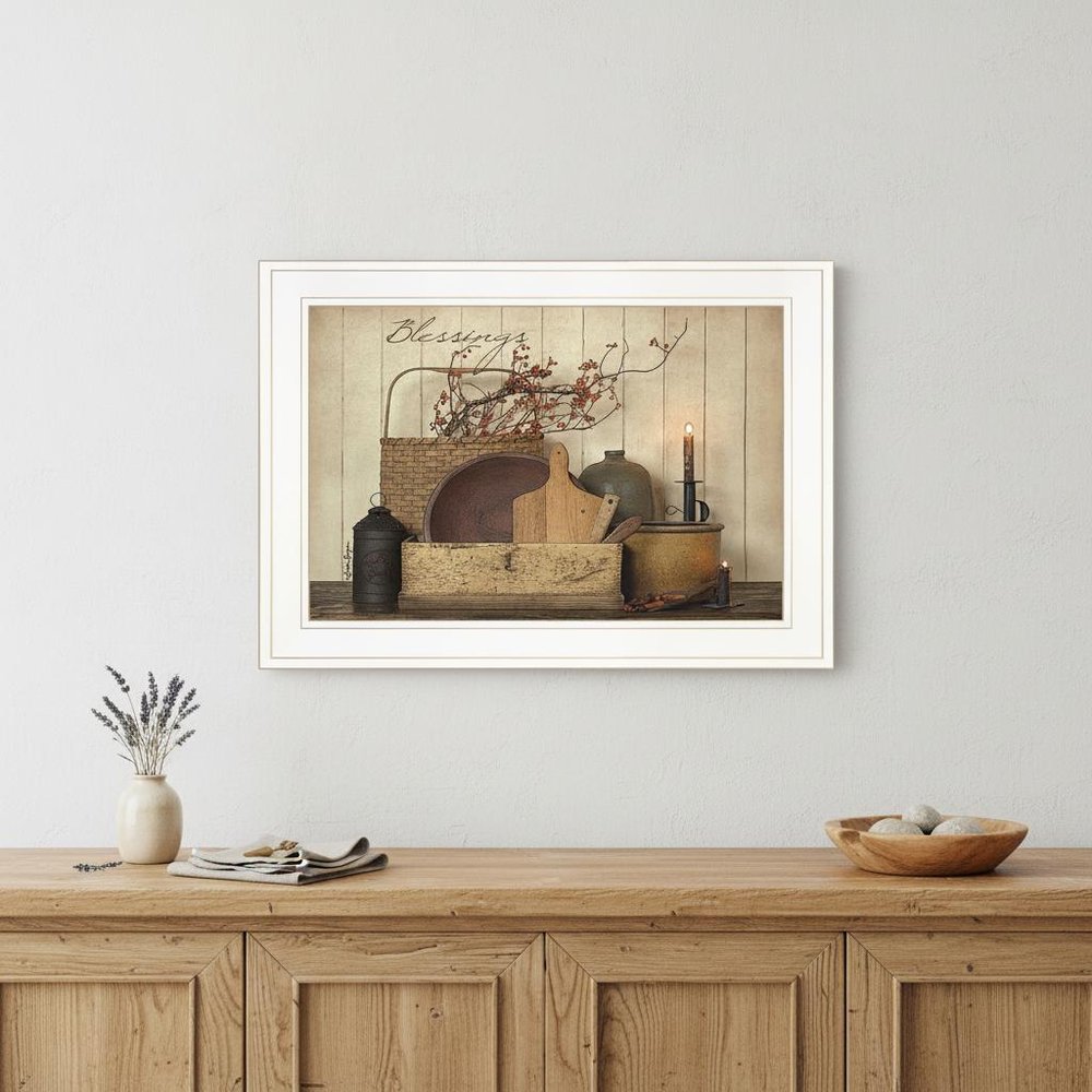 Count your Blessing 1 White Framed Print Wall Art HomeRoots