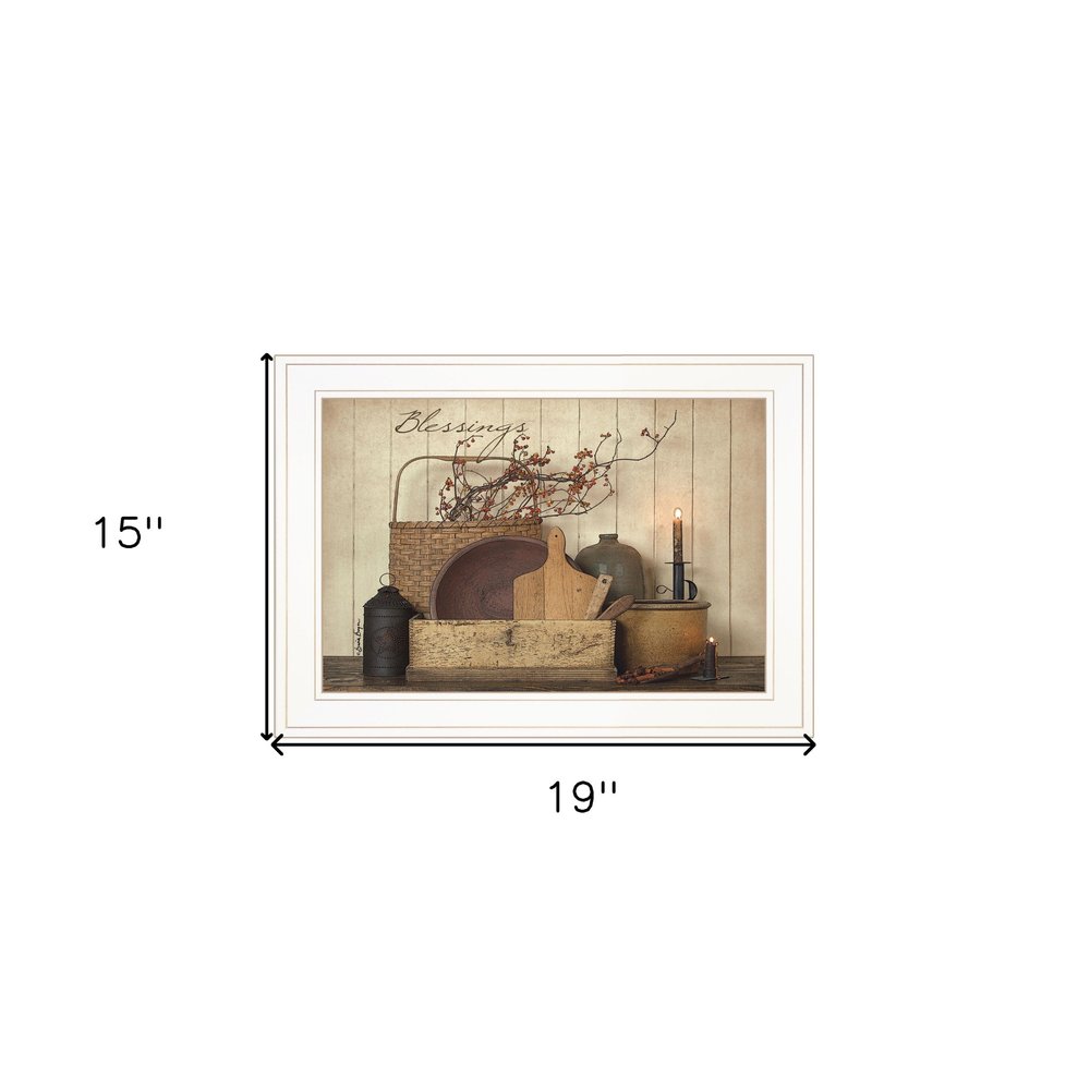 Count your Blessing 1 White Framed Print Wall Art HomeRoots