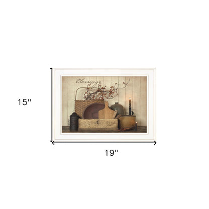 Count your Blessing 1 White Framed Print Wall Art HomeRoots