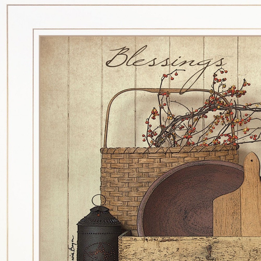 Count your Blessing 1 White Framed Print Wall Art HomeRoots