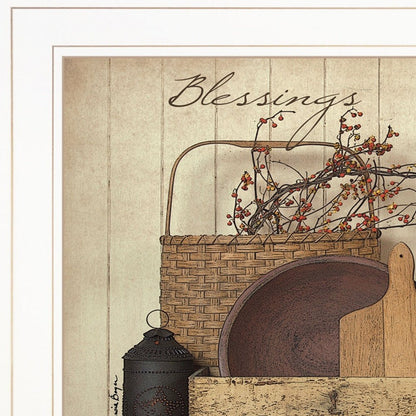 Count your Blessing 1 White Framed Print Wall Art HomeRoots
