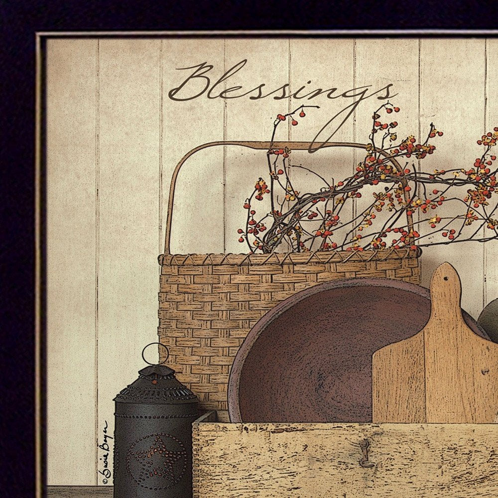 Count your Blessing 3 Black Framed Print Wall Art HomeRoots