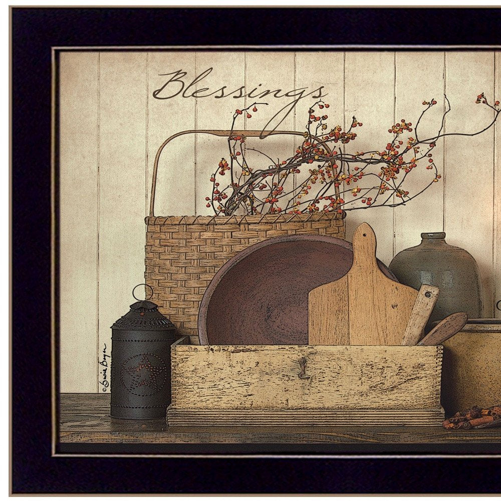Count your Blessing 3 Black Framed Print Wall Art HomeRoots