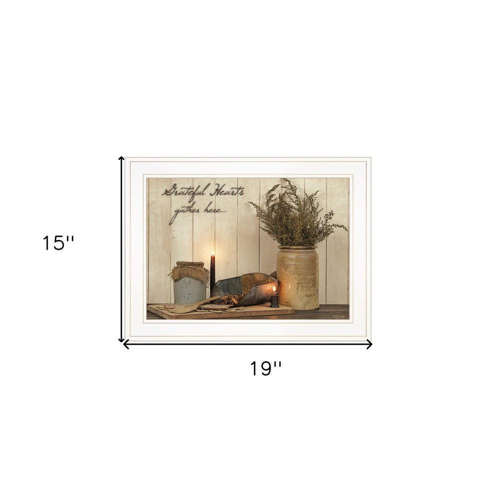 Grateful Hearts 1 White Framed Print Kitchen Wall Art HomeRoots