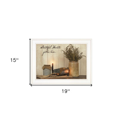 Grateful Hearts 1 White Framed Print Kitchen Wall Art HomeRoots