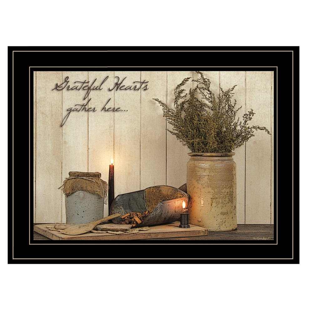 Grateful Hearts 2 Black Framed Print Kitchen Wall Art HomeRoots