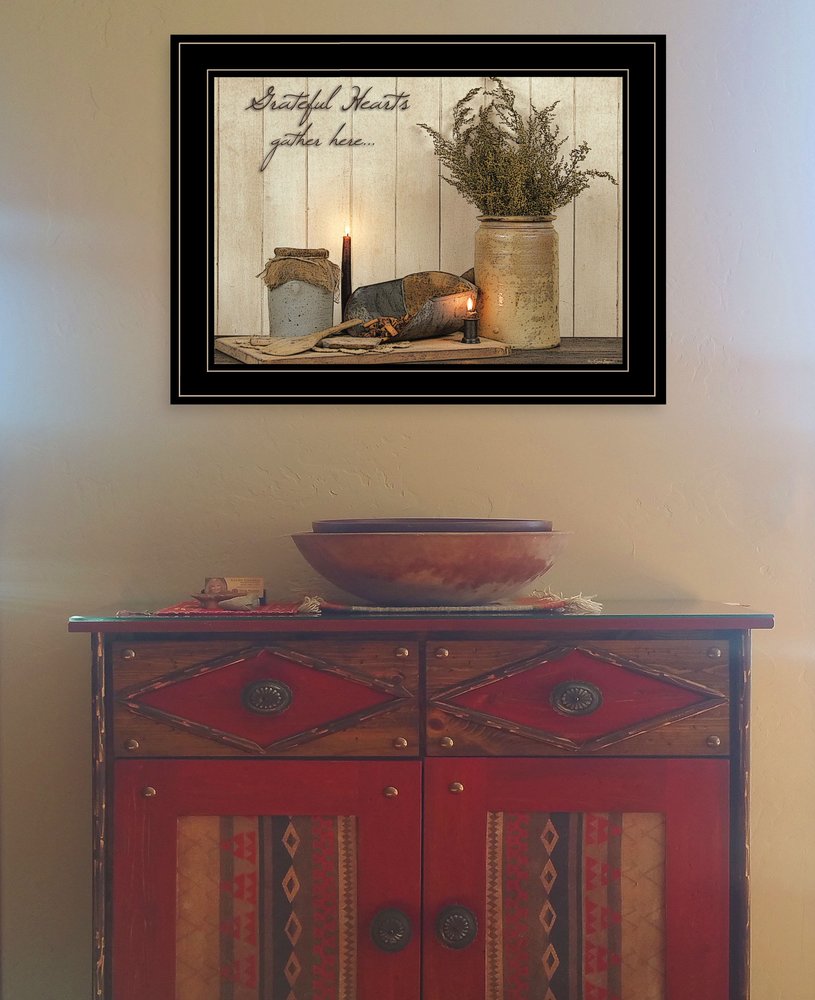 Grateful Hearts 2 Black Framed Print Kitchen Wall Art HomeRoots