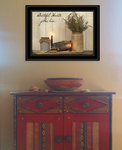 Grateful Hearts 2 Black Framed Print Kitchen Wall Art HomeRoots