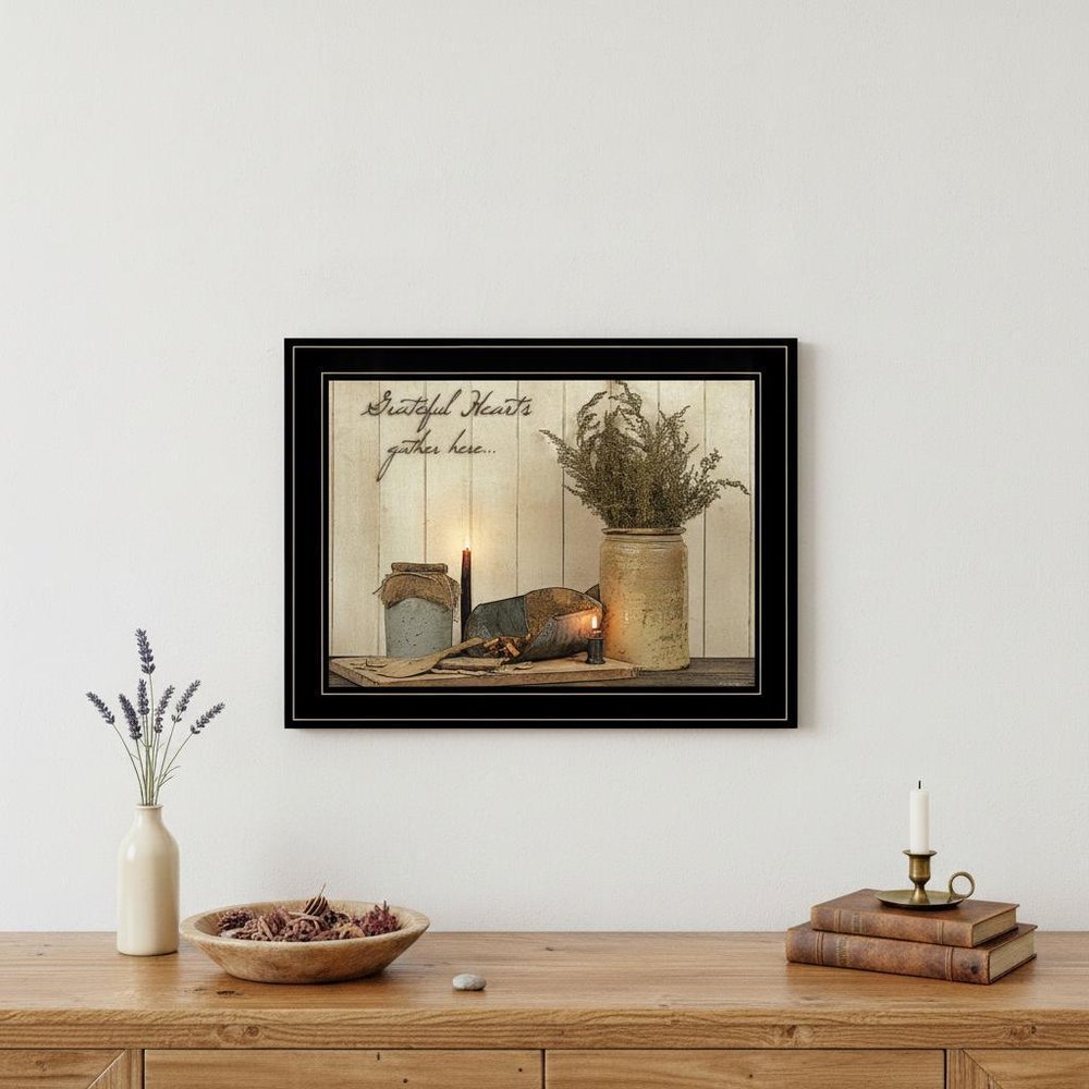 Grateful Hearts 2 Black Framed Print Kitchen Wall Art HomeRoots