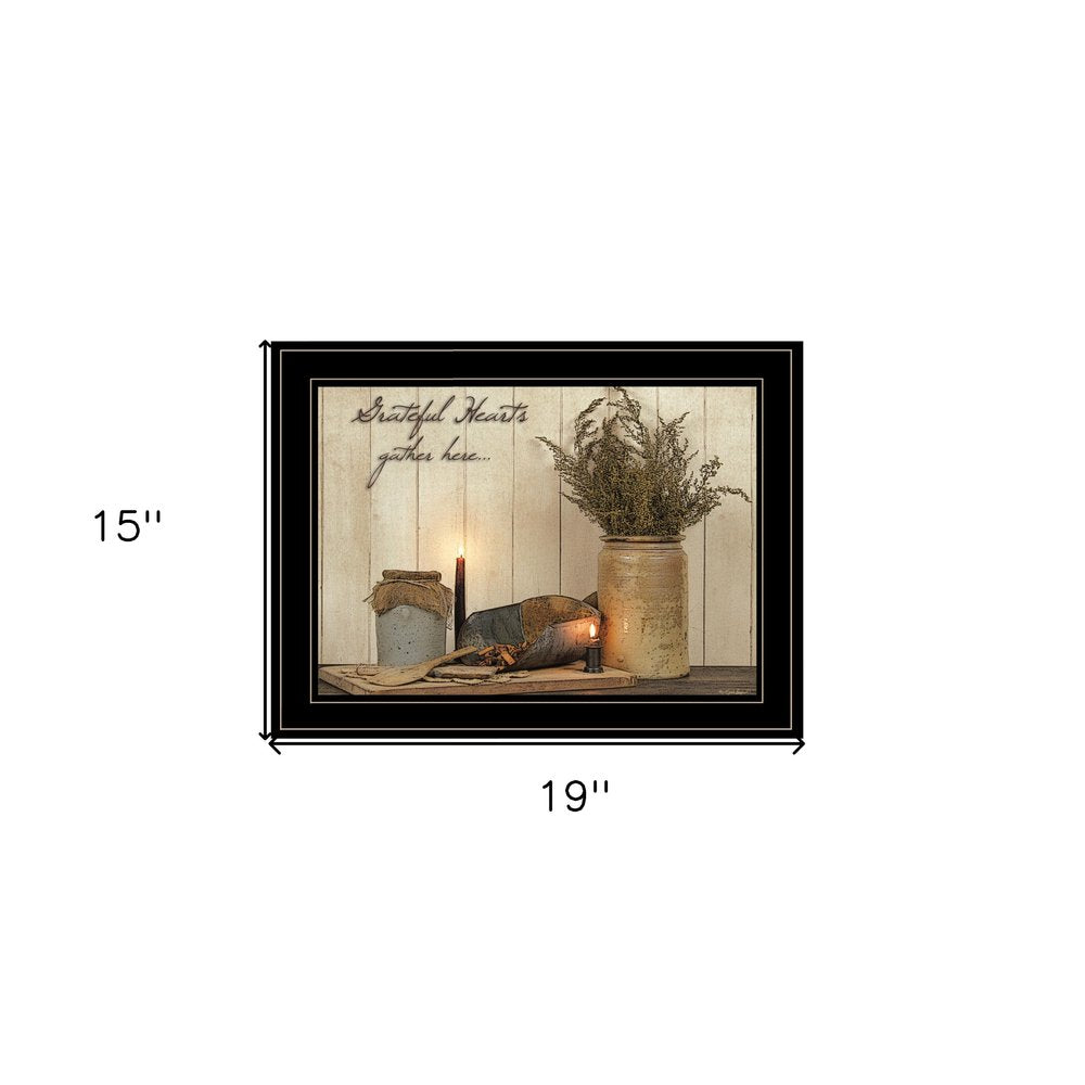 Grateful Hearts 2 Black Framed Print Kitchen Wall Art HomeRoots