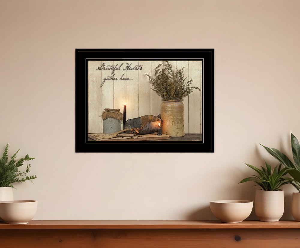 Grateful Hearts 2 Black Framed Print Kitchen Wall Art HomeRoots