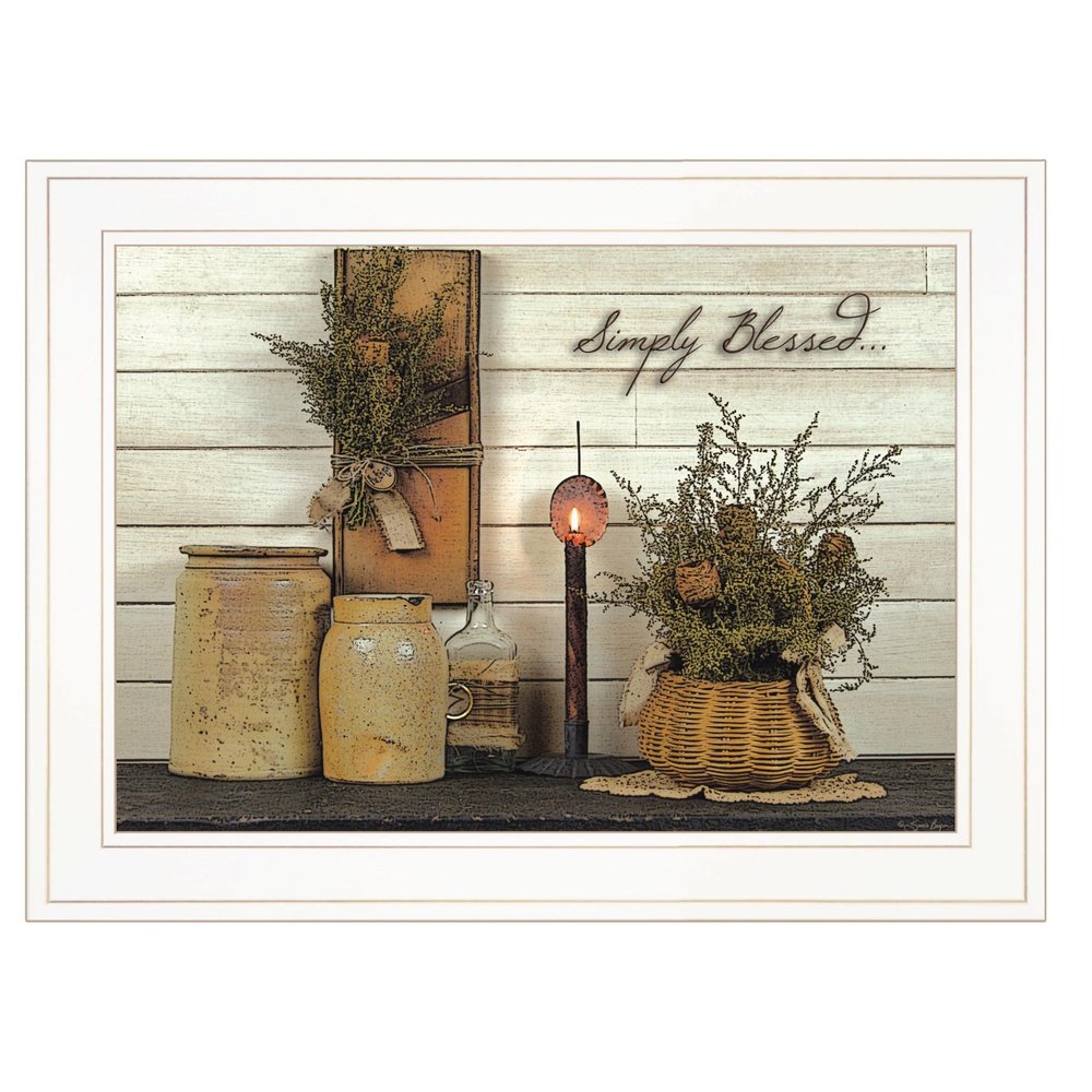 Simply Blessed 1 White Framed Print Kitchen Wall Art HomeRoots