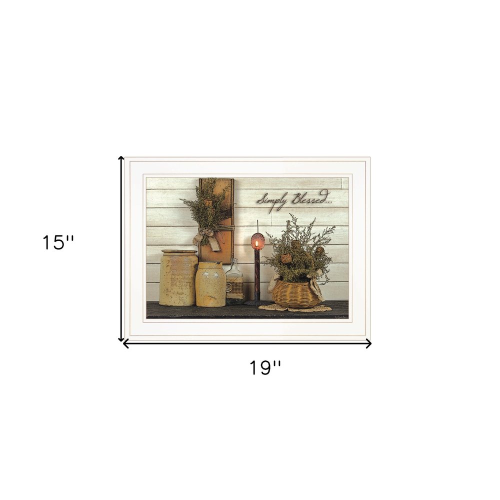 Simply Blessed 1 White Framed Print Kitchen Wall Art HomeRoots