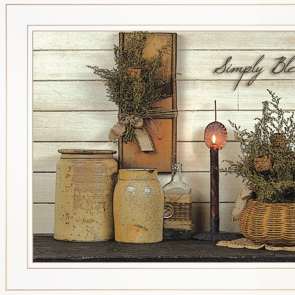 Simply Blessed 1 White Framed Print Kitchen Wall Art HomeRoots