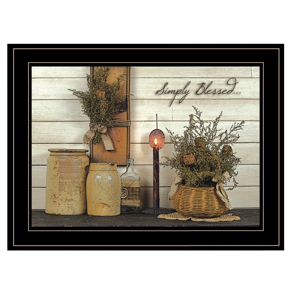 Simply Blessed Black Framed Print Kitchen Wall Art HomeRoots