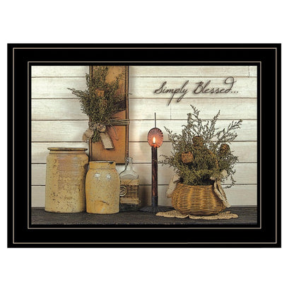 Simply Blessed Black Framed Print Kitchen Wall Art HomeRoots