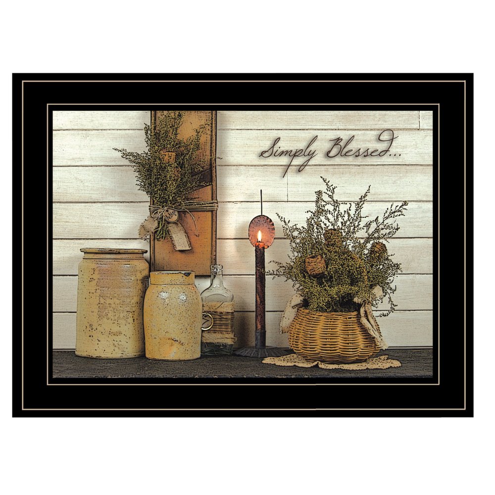 Simply Blessed Black Framed Print Kitchen Wall Art HomeRoots