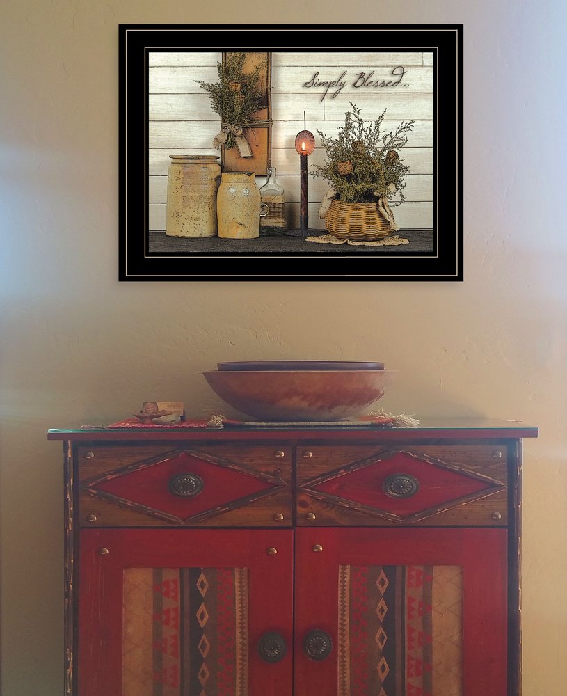 Simply Blessed Black Framed Print Kitchen Wall Art HomeRoots