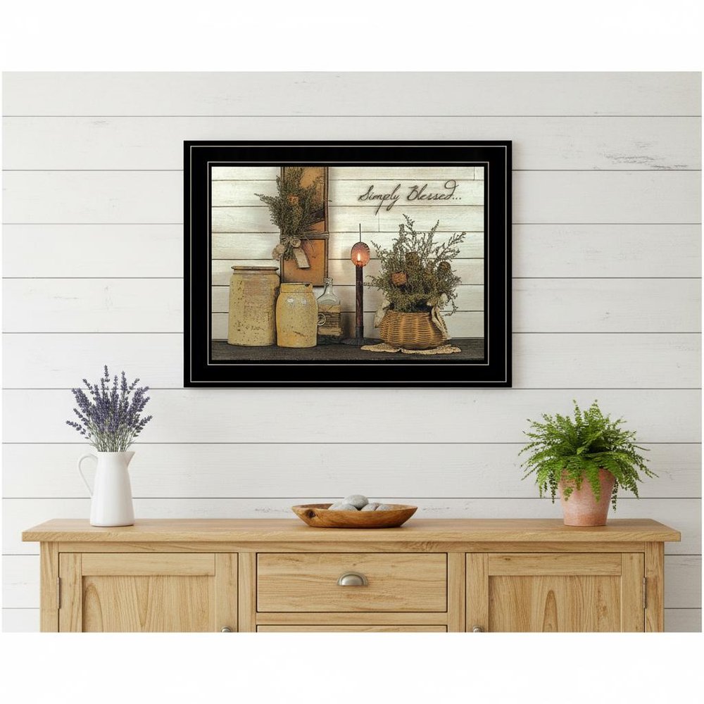Simply Blessed Black Framed Print Kitchen Wall Art HomeRoots