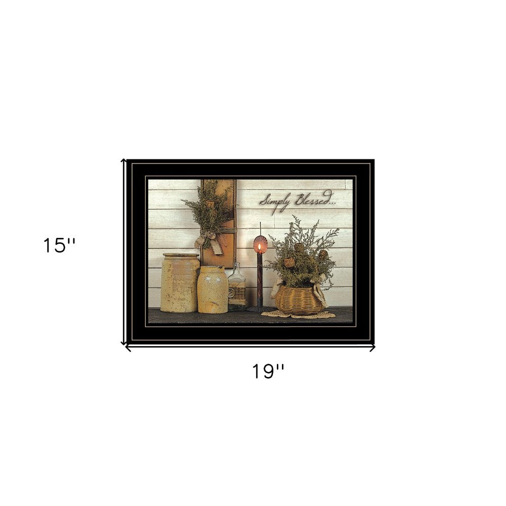 Simply Blessed Black Framed Print Kitchen Wall Art HomeRoots