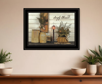 Simply Blessed Black Framed Print Kitchen Wall Art HomeRoots