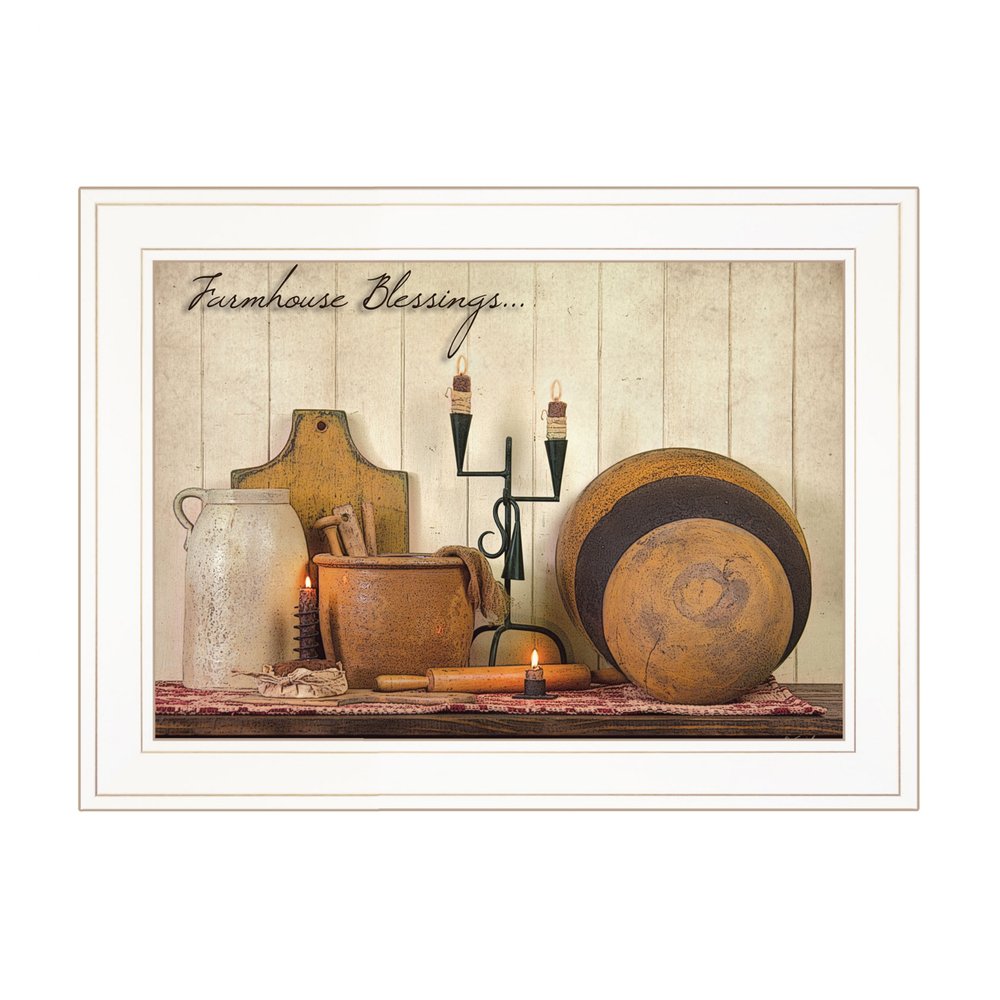 Farmhouse Blessings 2 White Framed Print Kitchen Wall Art HomeRoots