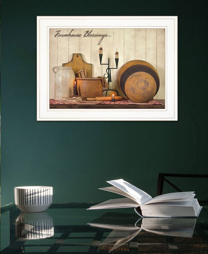 Farmhouse Blessings 2 White Framed Print Kitchen Wall Art HomeRoots