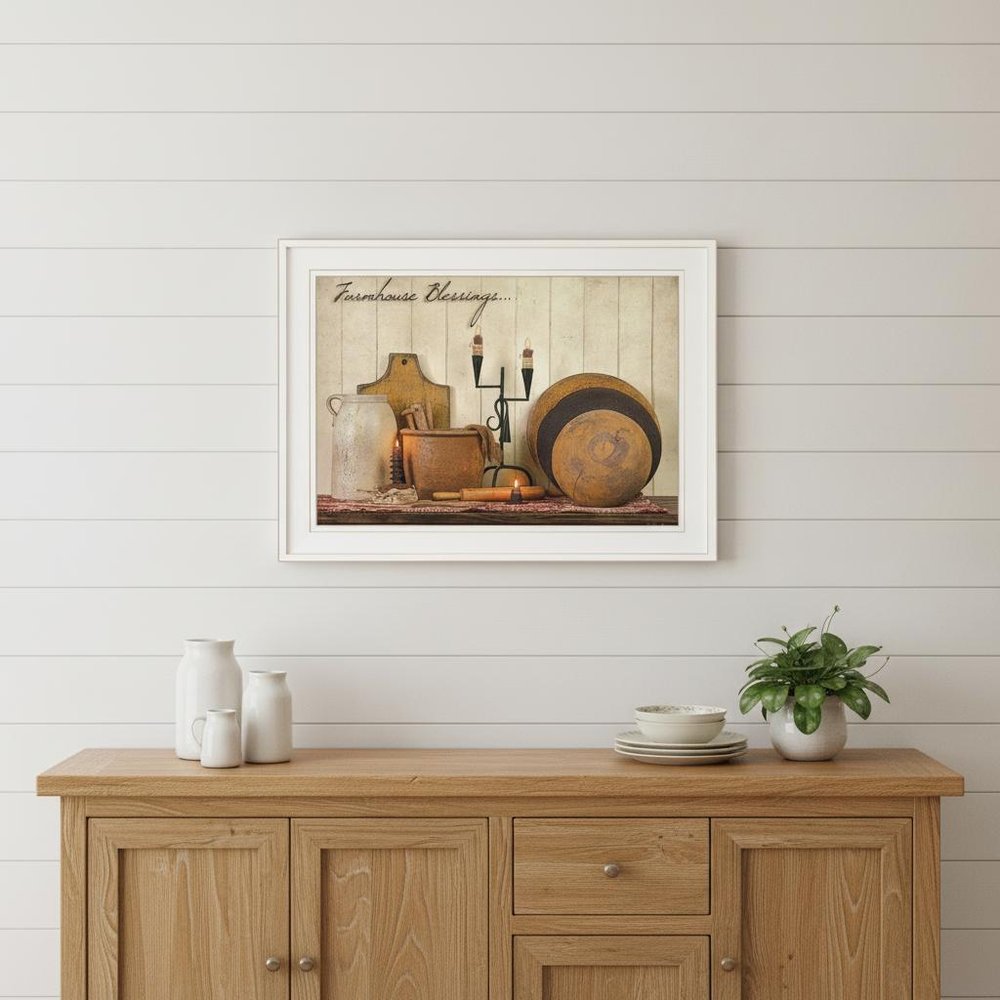 Farmhouse Blessings 2 White Framed Print Kitchen Wall Art HomeRoots