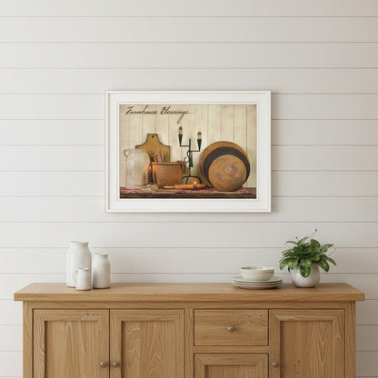 Farmhouse Blessings 2 White Framed Print Kitchen Wall Art HomeRoots