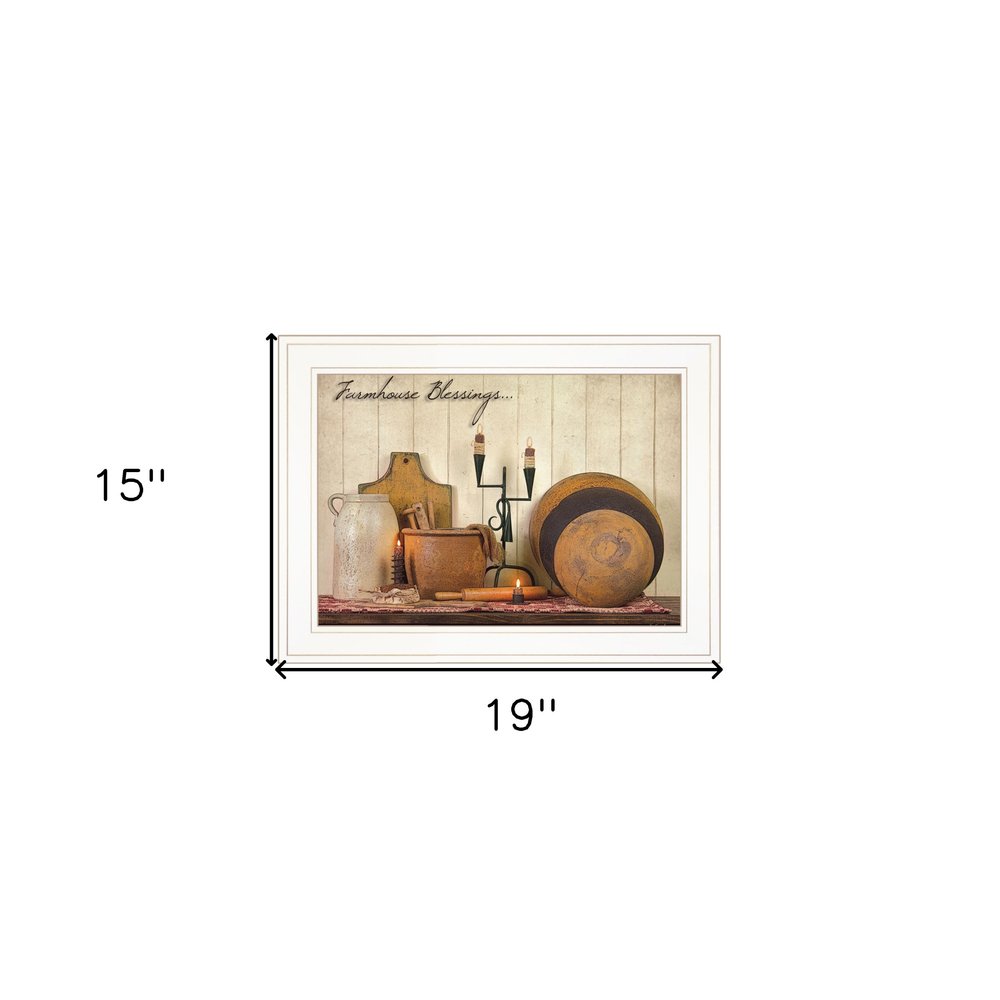 Farmhouse Blessings 2 White Framed Print Kitchen Wall Art HomeRoots