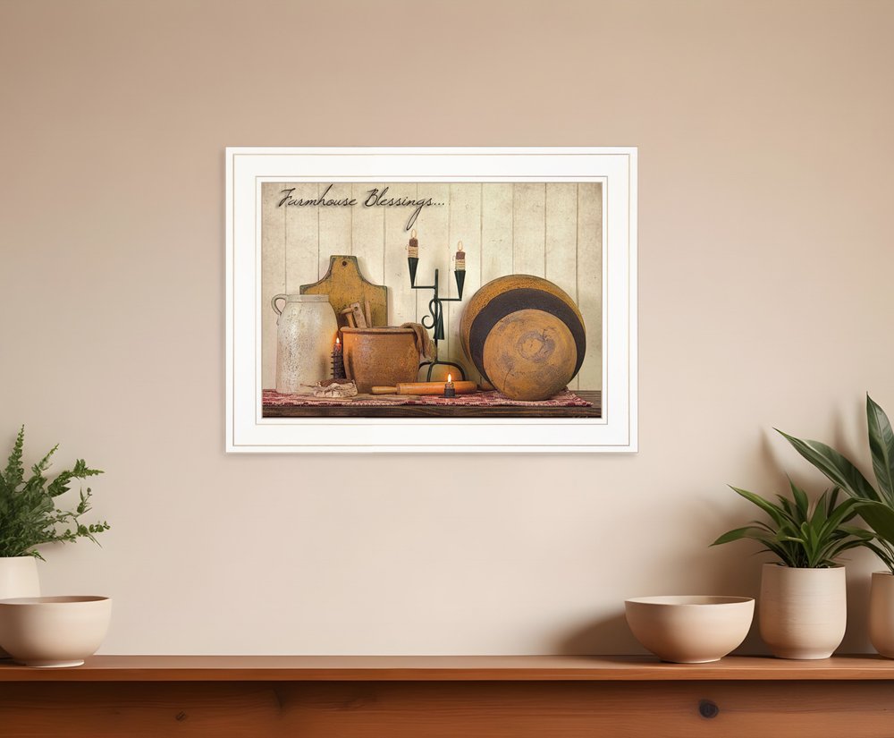 Farmhouse Blessings 2 White Framed Print Kitchen Wall Art HomeRoots