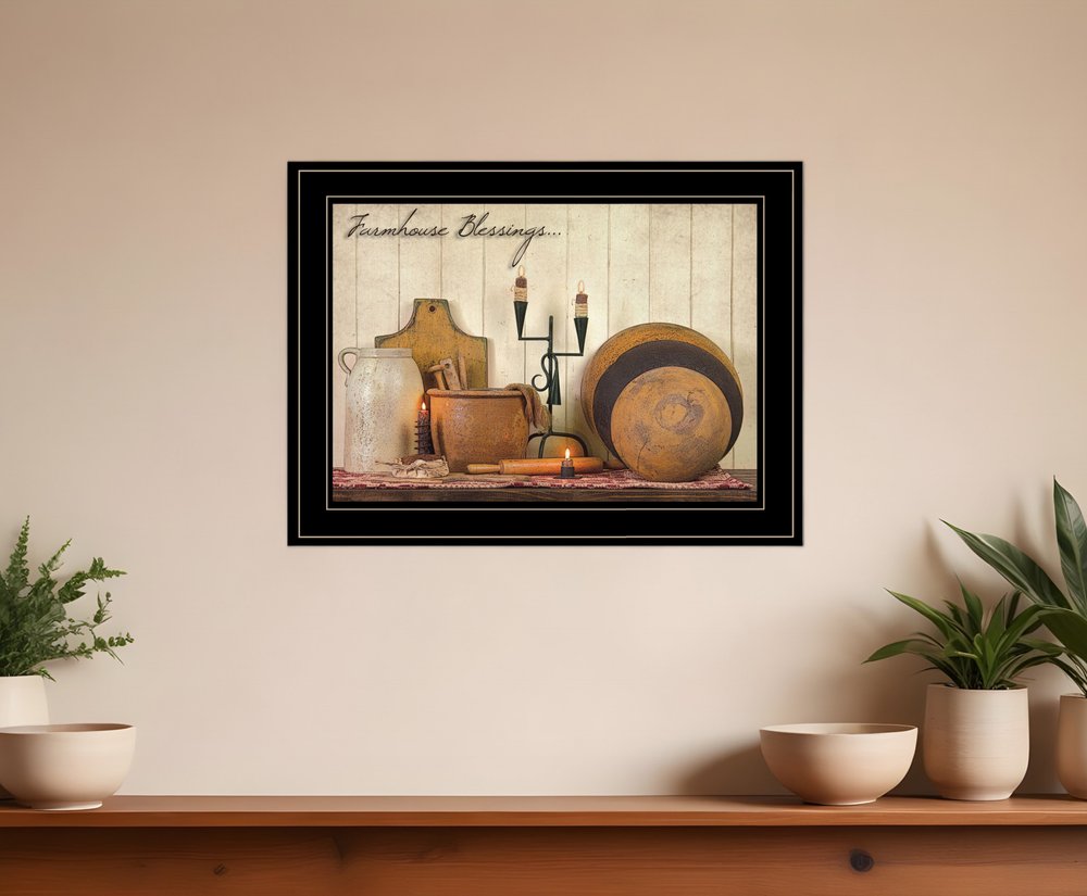 Farmhouse Blessings 3 Black Framed Print Kitchen Wall Art HomeRoots