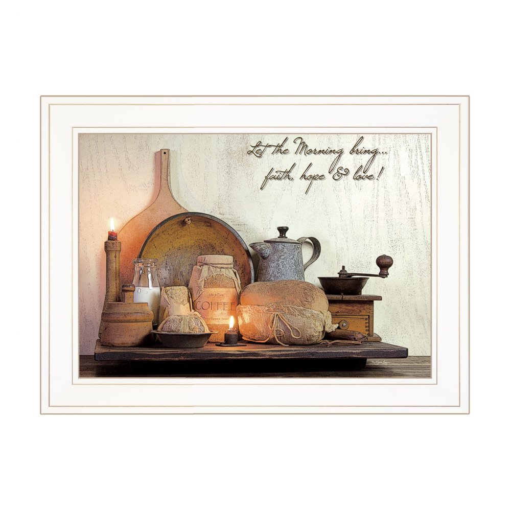 Faith Hope and Love 1 White Framed Print Kitchen Wall Art HomeRoots